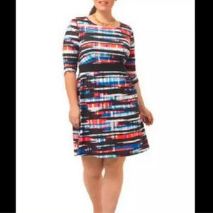 Triste Dress Abstract Print Multi Color NWOT